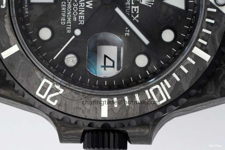 MiroTime 0210 AllSeason Submariner DIW Carbon VSF 1:1 Best Edition Black White Dial on Black Nylon Strap VS 2165